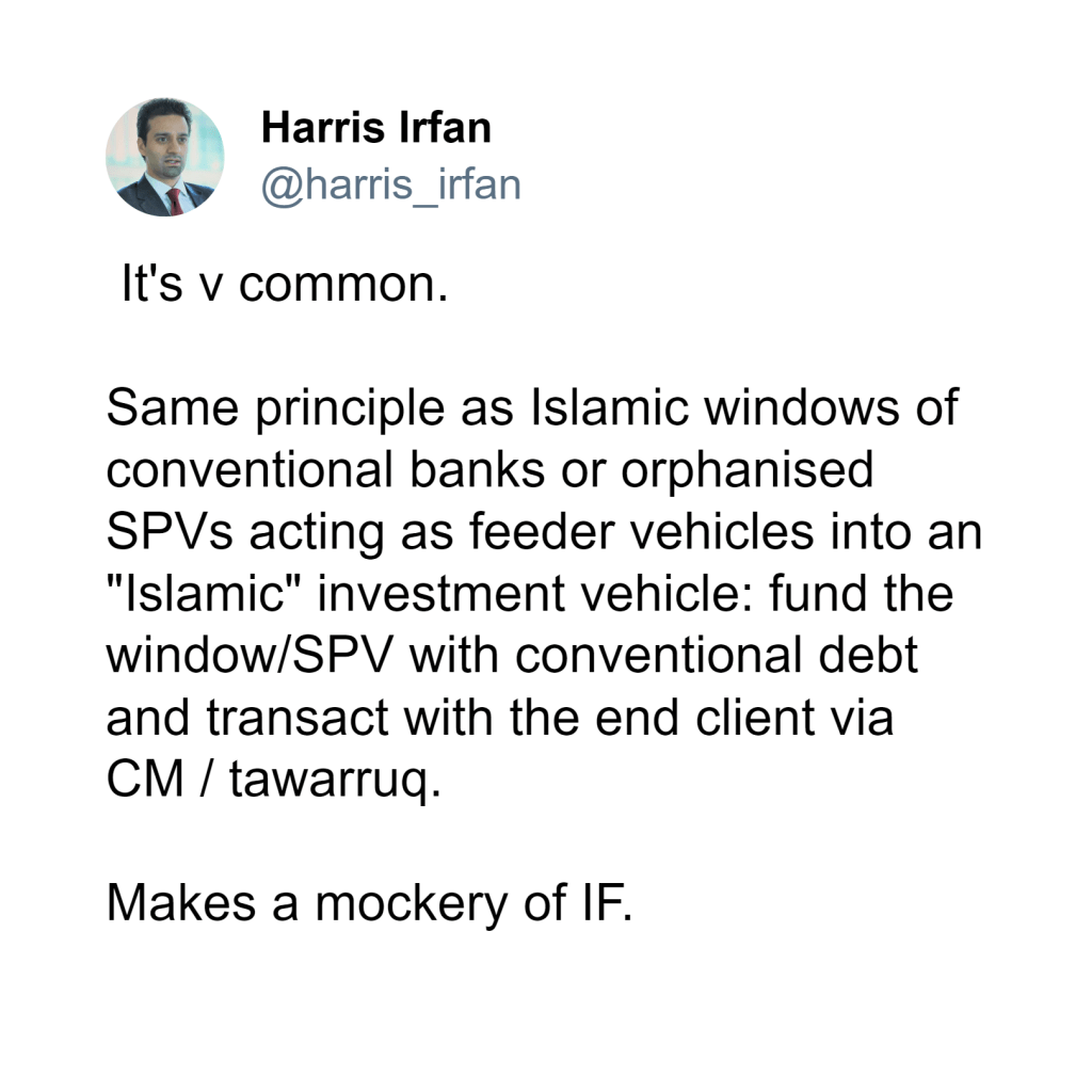 A screenshot of Harris Irfan's response on X